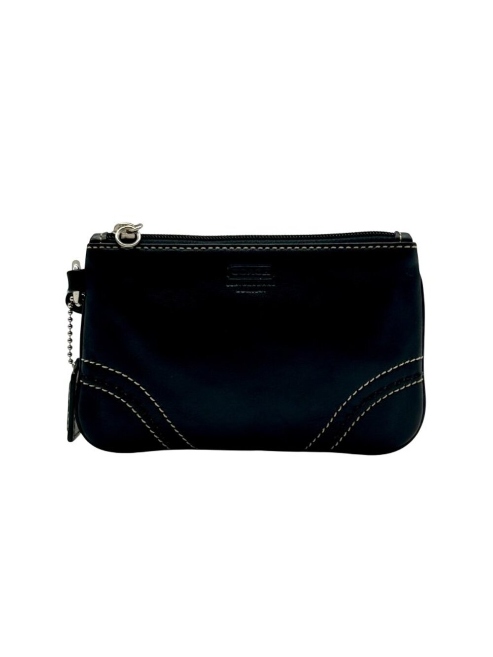 Coach Vintage Black Leatherware Small Zip Wristlet
